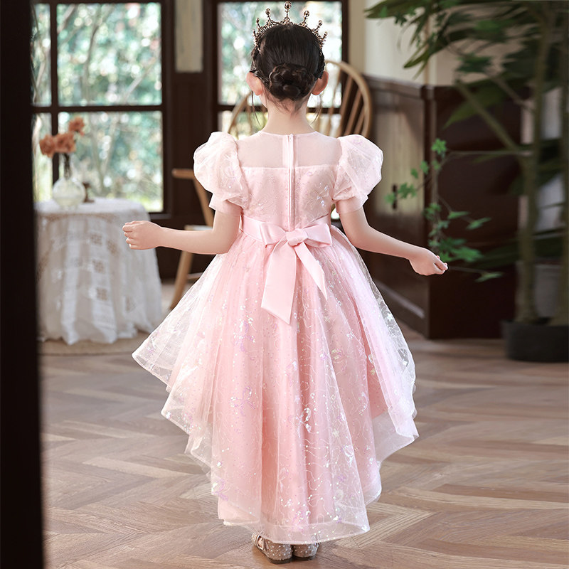 儿童拖尾晚礼服花童公主裙女童主持人婚纱蓬蓬纱女孩钢琴演出服夏,童装/婴儿装/亲子装,儿童礼服,淘宝优惠券,粉丝福利购,淘宝优惠卷