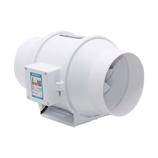 顶格斜流增压圆形管道风机6寸150/160mm单速排换气扇强力送抽风机