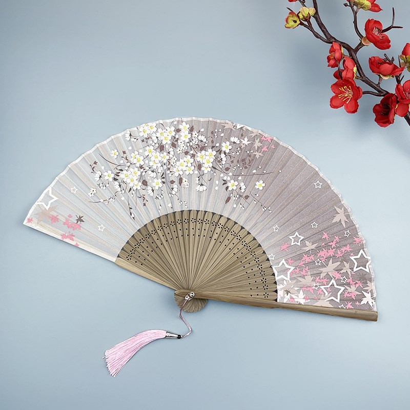 扇子折扇女式中国风古风古典折扇日式工艺扇樱花折叠小扇子
