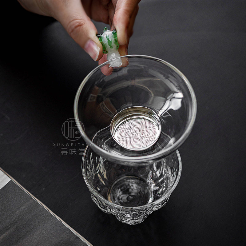 优质玻璃百财茶漏创意茶汤过滤器茶滤网家用功夫茶具茶道配件