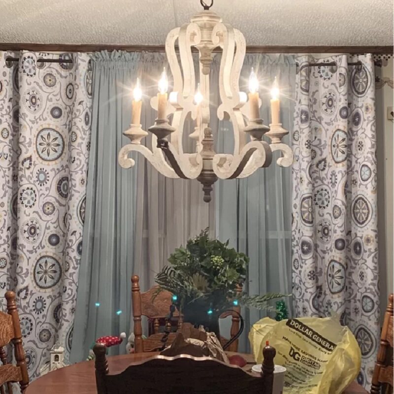 美式乡村田园复古庄园实木客厅餐厅灯儿童房卧室个性温馨装饰吊灯