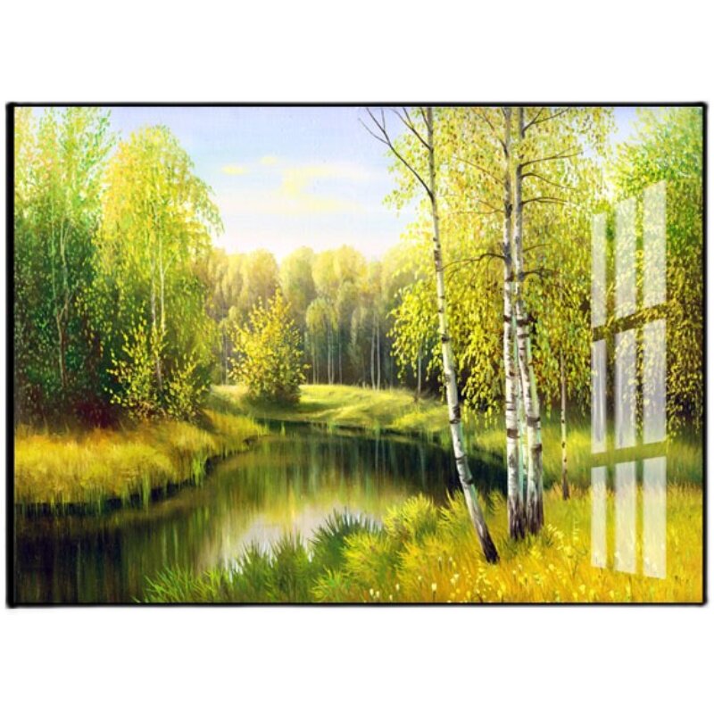 田园风格装饰画餐厅画横版单幅油画风景壁画饭厅挂画客厅走廊墙画