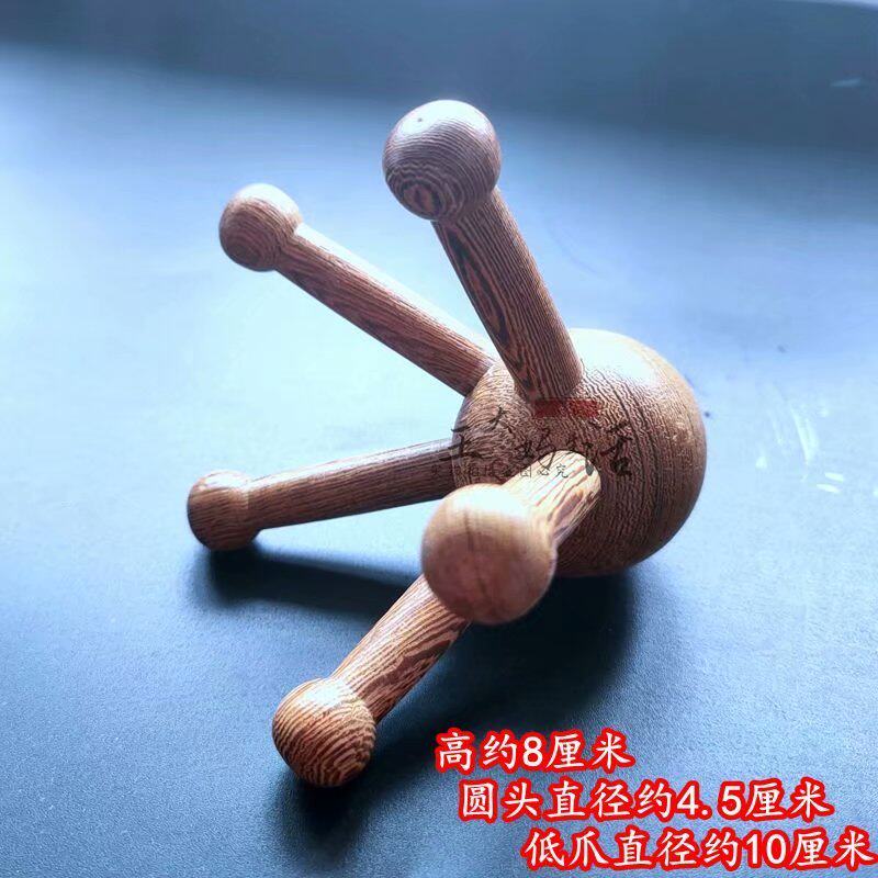 鸡翅木按摩器实木制木质五点多用手动圆形健身圈手持五爪头部按摩