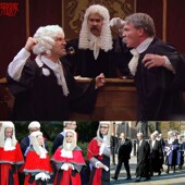 万圣节假发儿童成人律师头套法官假发短卷发男女判官舞台表演假发