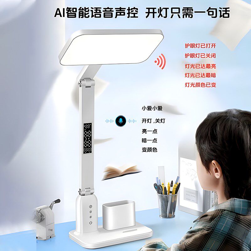 小学生台灯学习专用护眼2024新款儿童宿舍书桌写作业语音充电台灯