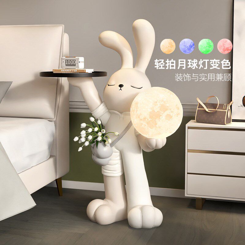 大白兔大型落地摆件带夜灯客厅电视柜沙发家居装饰品乔迁新居礼品,家居饰品,落地摆件,淘宝优惠券,粉丝福利购,淘宝优惠卷