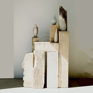 黄洞石雕塑台荒料原石摆台地台电视柜旁落地柱子石墩摆件底座基座