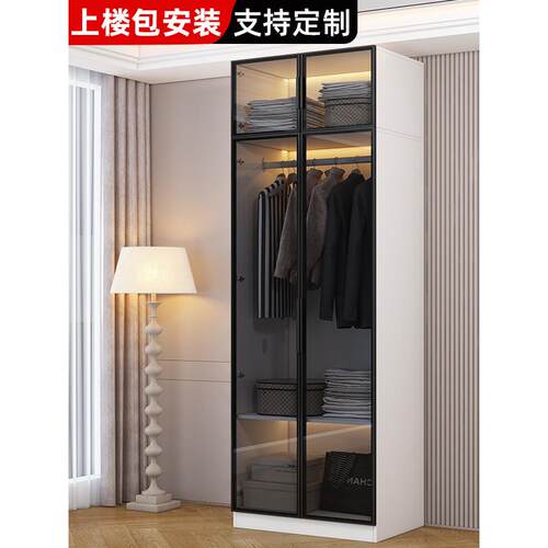 衣柜卧室家庭小公寓节省空间的孩子的房间储物柜可访问的豪华玻璃
