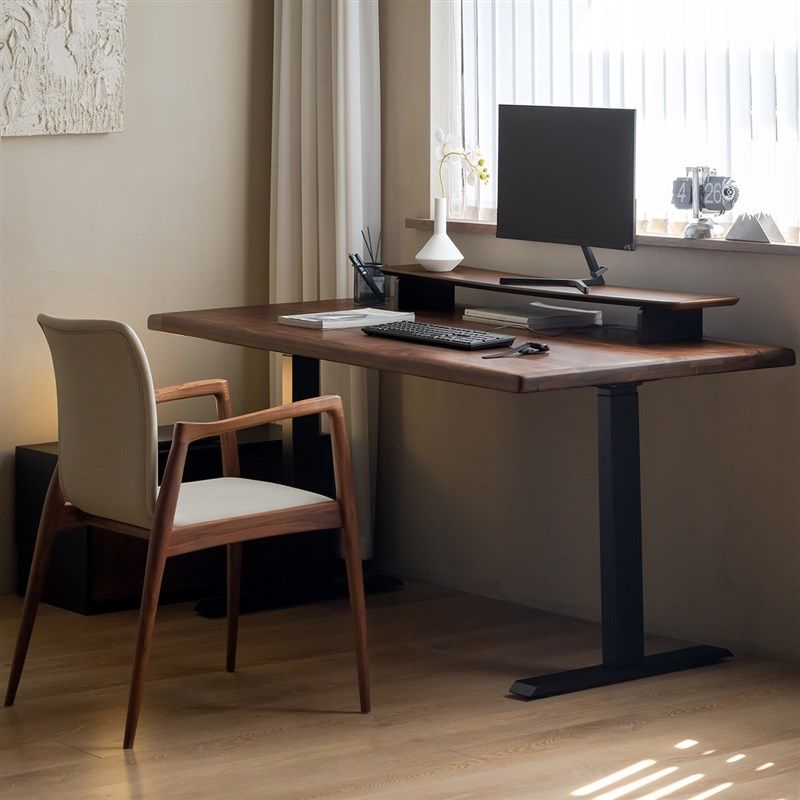 拾影木筑 实木电动升降书桌智能办公桌电脑桌黑胡桃工作台学习桌,住宅家具,电动升降桌,淘宝优惠券,粉丝福利购,淘宝优惠卷