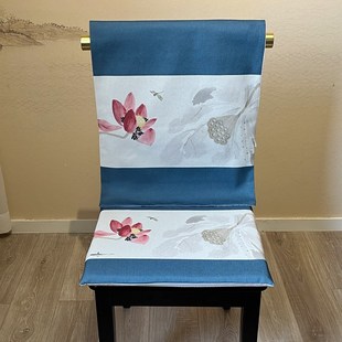 餐桌椅子套罩通用家用凳子套坐垫用防滑餐桌椅靠背棉麻实木防护套