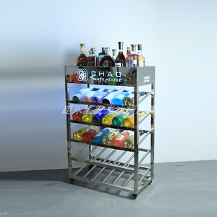 不锈钢发光香槟酒架酒吧KTV酒柜洋酒架XO展示架红酒黑桃A酒座酒具