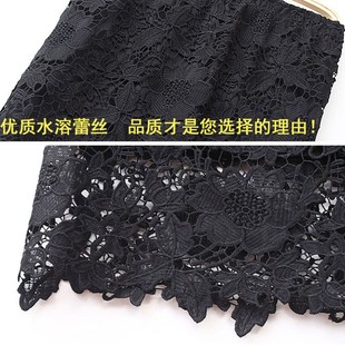 女装大码修身一步包臀百搭蕾丝衬裙水溶花边蕾丝半身裙短裙中长裙