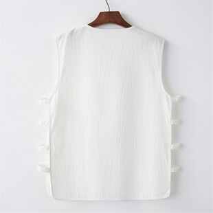 大码唐装男夏季中老年加肥加大马甲汗衫背心中国风中式马褂老头衫