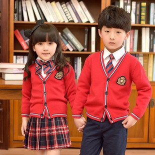 幼儿园园服小学生校服开衫毛衣英伦学院风男女童春秋季班服套装