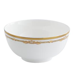 家用骨瓷大容量汤面碗盆 8英寸欧式金边餐具沙拉碗炖菜碗大号海碗