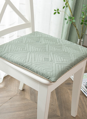 北欧简约餐椅垫方形坐垫四季通用加厚全棉椅子垫屁垫子可拆洗灰色