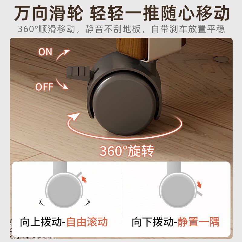 全实木茶具置物架小推车茶叶茶杯收纳架可移动茶台家用茶水柜茶桌