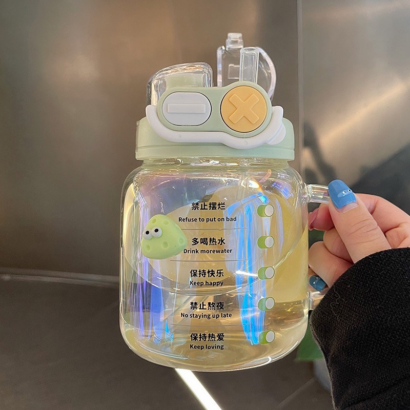 大肚杯女款可爱耐高温玻璃高颜值2023新款成人大容量网红双饮杯子