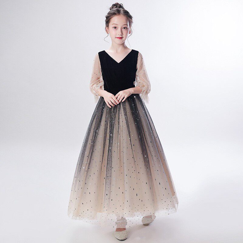 合唱团公主裙礼服女童钢琴演奏主持人儿童高端走秀演出蓬纱小提琴