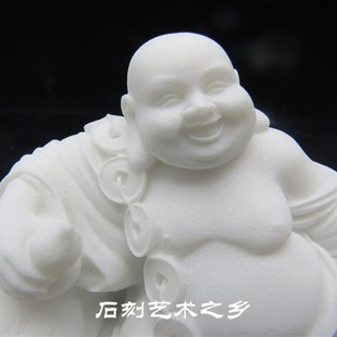 弥勒佛仿汉白玉石雕罗汉工艺品家居书房办公室小人物摆件新款上市