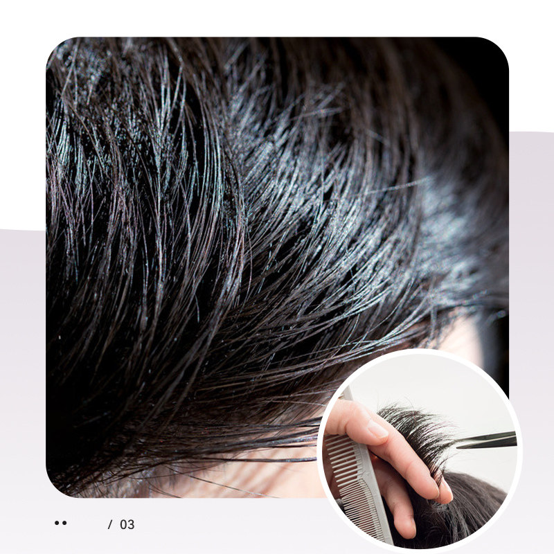儿童假发女孩男孩通用真发全真人发男式假发套全头套式自然黑短发