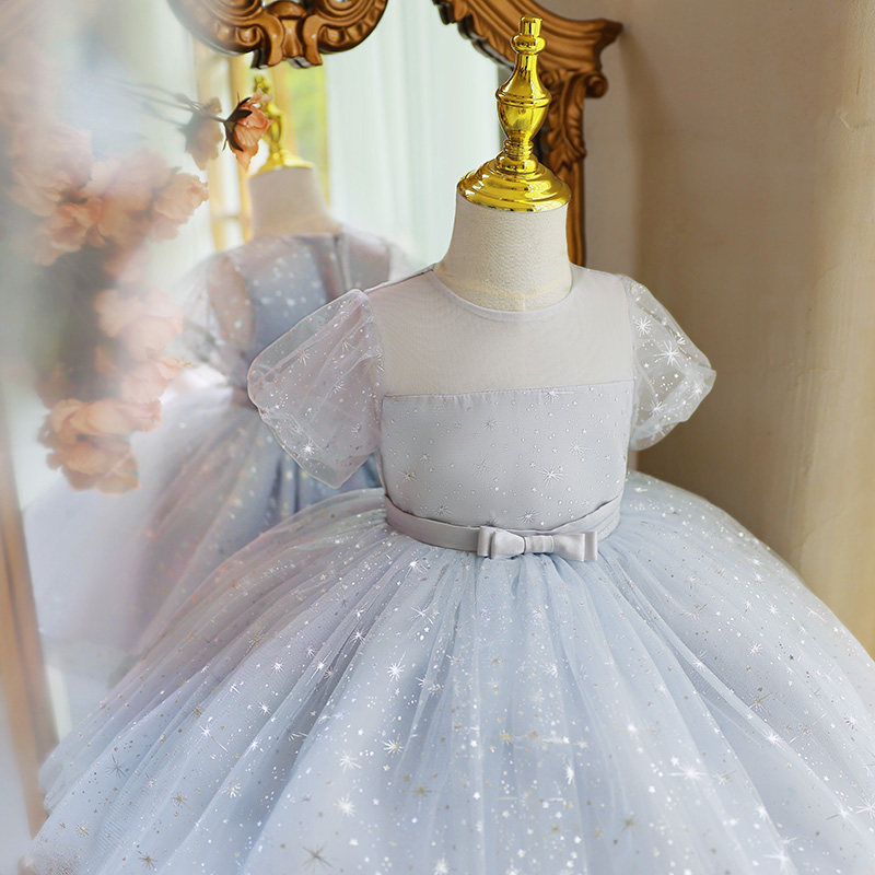 花童礼服女童钢琴演奏小主持人高级公主裙婚礼女孩蓬蓬连衣裙洋气