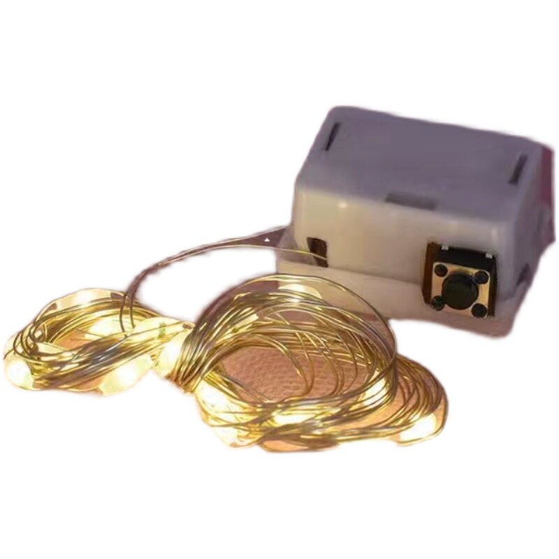 LED铜线灯串厂家蛋糕鲜花横插灯花束礼品盒装饰灯条闪光灯串100个