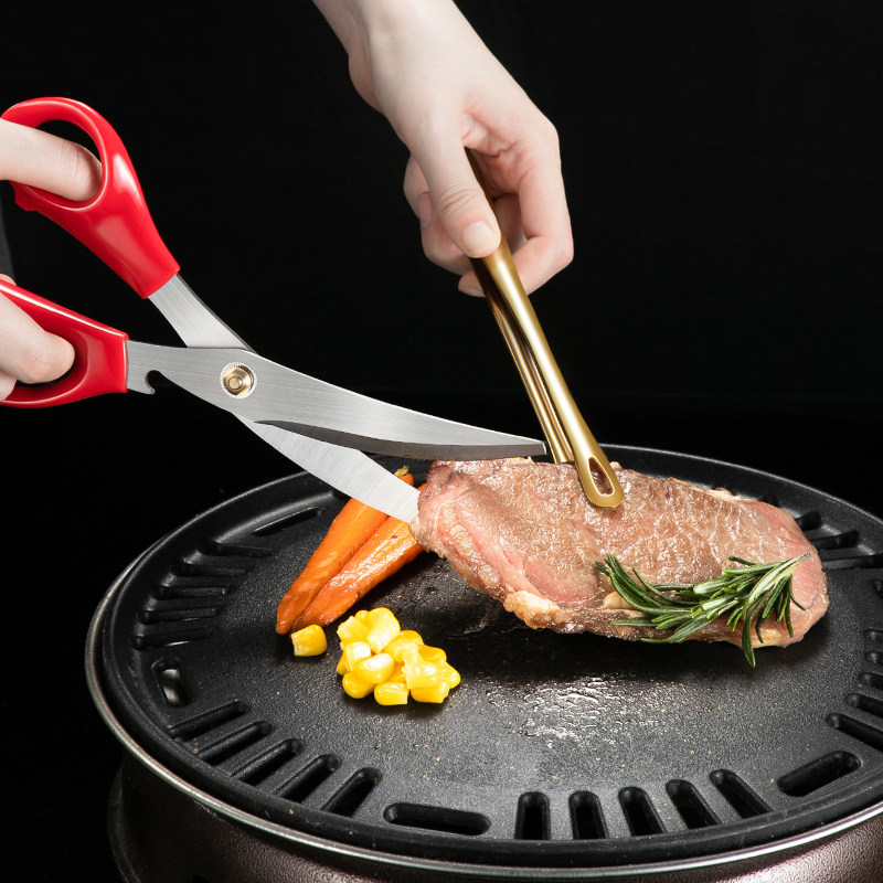 韩式不锈钢烤肉剪刀夹子套装牛排剪家用厨房鸡排剪韩国烤肉店专用,居家日用,厨房剪刀,淘宝优惠券,粉丝福利购,淘宝优惠卷