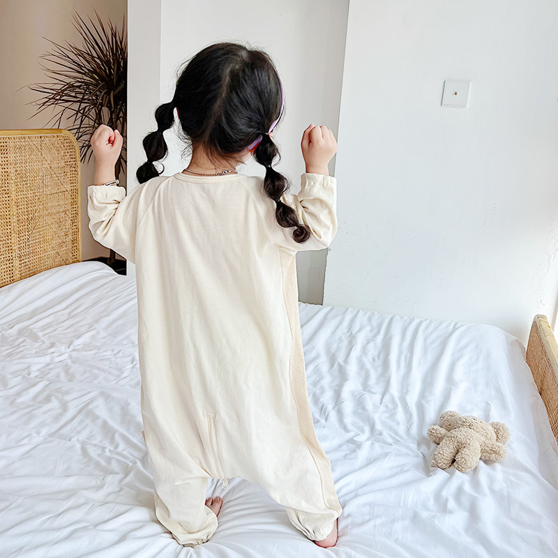 超薄 婴儿分腿睡袋夏季有机纯棉宝宝防踢被空调房幼儿睡衣家居服