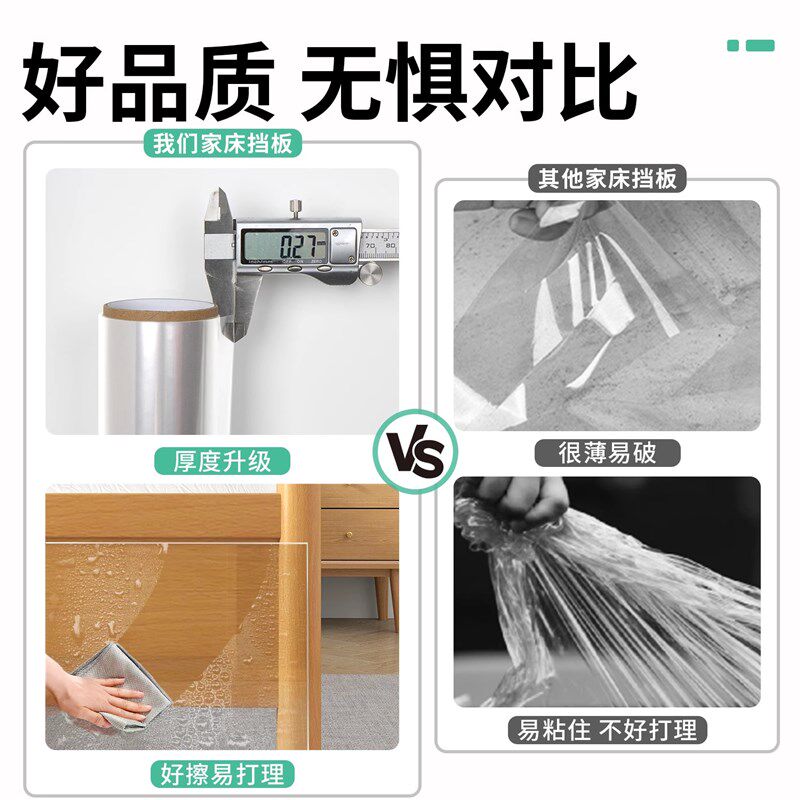 床底挡板防猫狗抓贴膜防尘透明PVC塑料隔板可裁剪沙发底猫抓墙贴图片