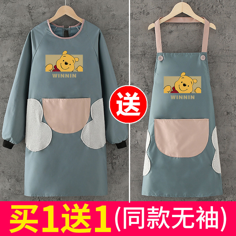 围裙长袖防水防油家用厨房夏季薄款女2021新款罩衣夏款工作服定制,家庭/个人清洁工具,围裙,淘宝优惠券,粉丝福利购,淘宝优惠卷