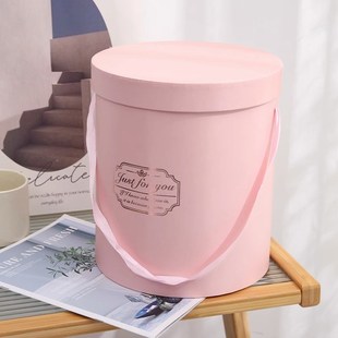 花艺抱抱桶手提插花盒花束diy礼物礼品花桶鲜花花盒花艺花店资材