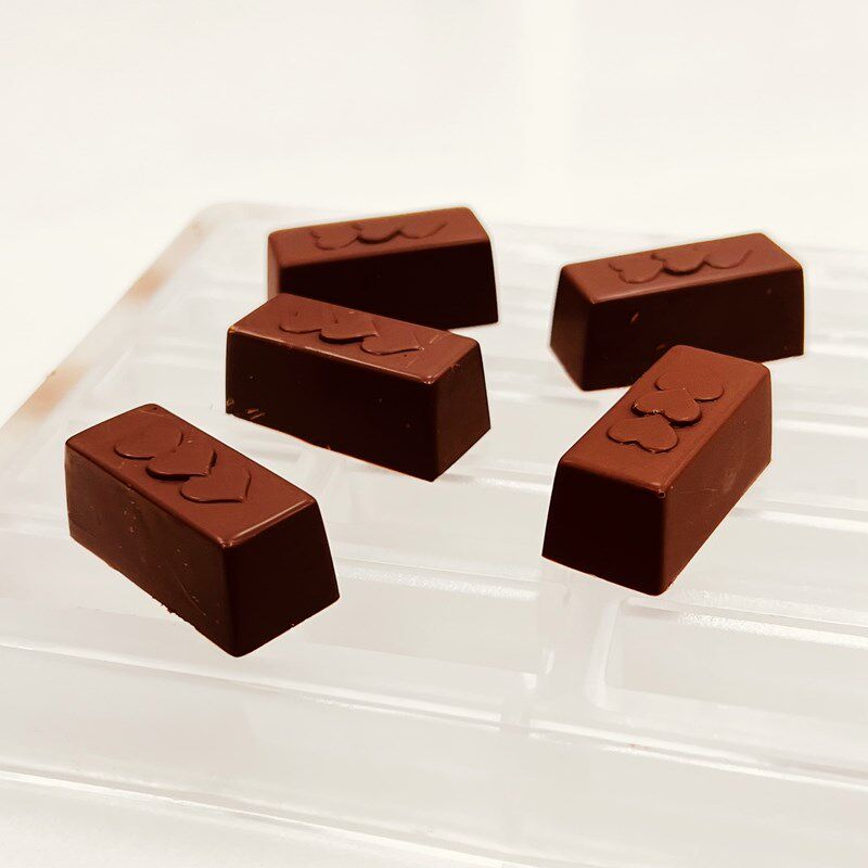 tangba堂巴 11克 30连长方心形巧克力模具 PC-1736 心连心糖果模