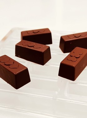 tangba堂巴 11克 30连长方心形巧克力模具 PC-1736 心连心糖果模