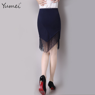 2021年春装半身裙高腰显瘦包裙弹力一步裙短裙包臀裙大码流苏裙女