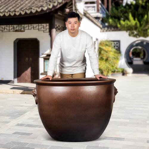 景德镇陶瓷大缸家用睡莲荷花盆室外养乌龟鱼缸种树缸老式庭院水缸