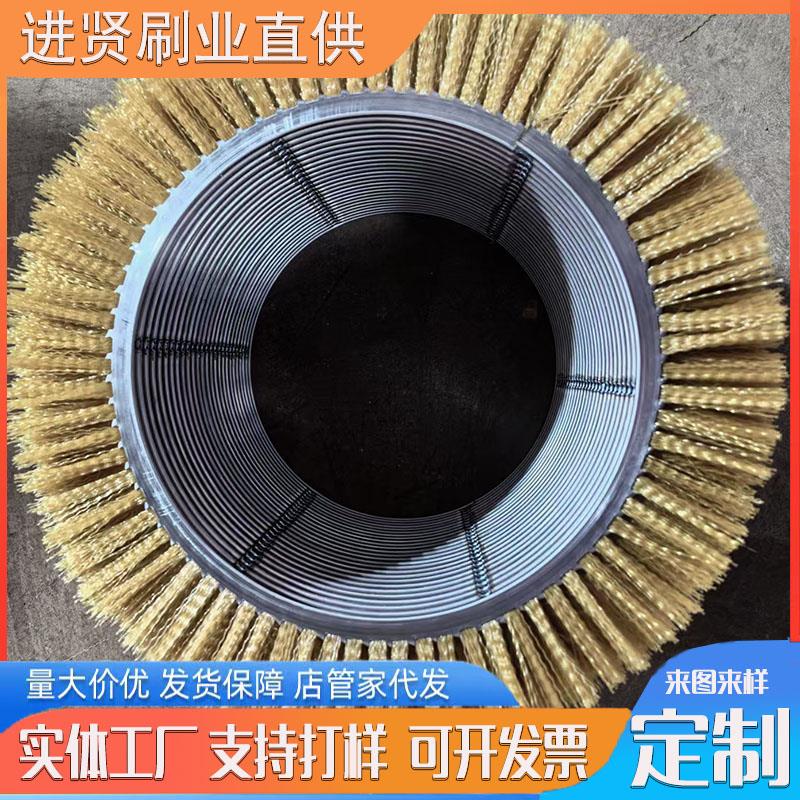 双钢带毛刷工业抛光打磨钢丝辊研磨除锈滚筒钢丝毛刷金属拉丝刷辊
