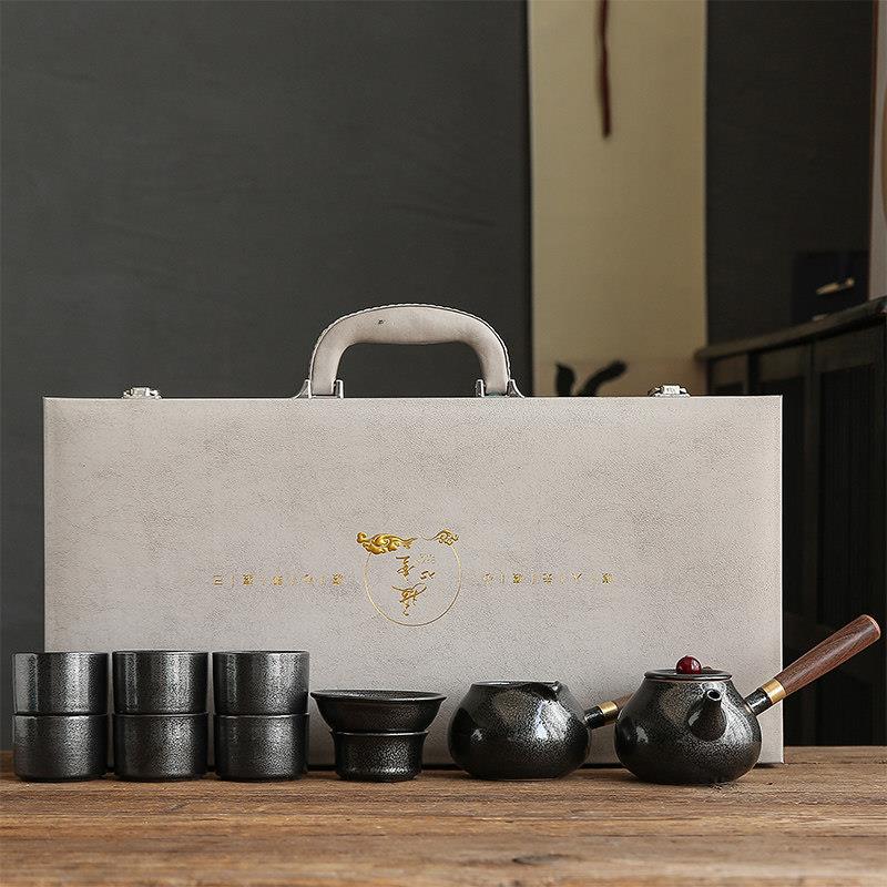 景德镇建盏功夫茶具套组家用办公泡茶壶盖碗茶杯轻奢高档中式陶瓷