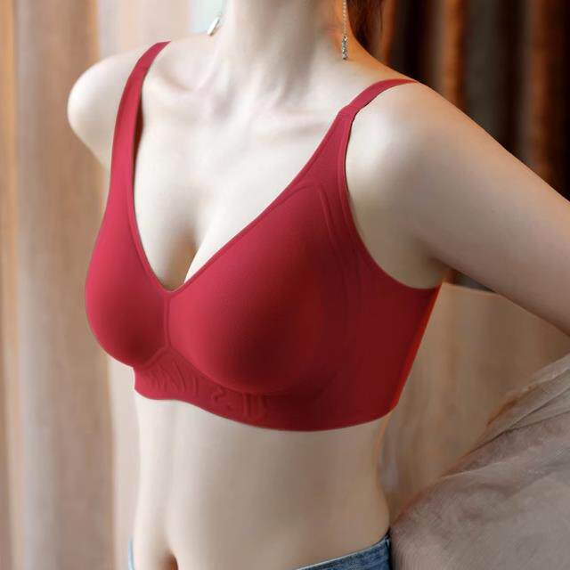 无痕内衣女聚拢小胸显大防下垂无钢圈软支撑睡眠胸罩收副乳文胸罩