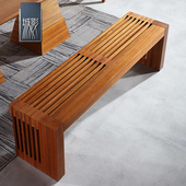 家用换鞋 新中式 槟榔色床尾凳 家具 凳餐桌椅长凳 实木东南亚风格