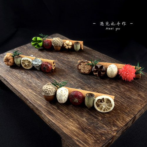 原创手作肉桂干花冰箱贴高级感