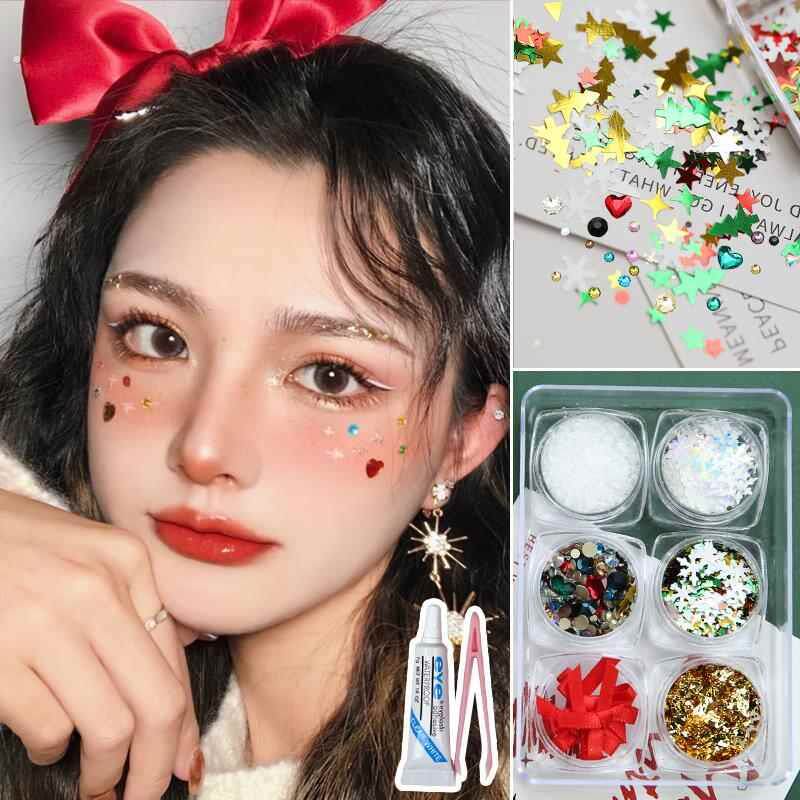 。眼妆亮钻泪钻脸上贴饰品眼角眼妆配饰舞台妆新娘化妆贴钻脸部闪