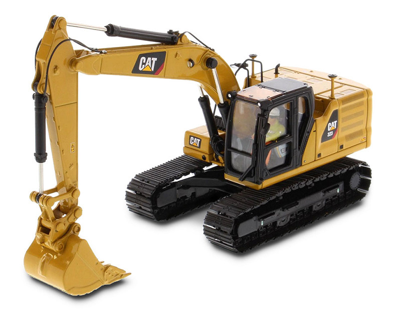 DM 1:50 Cat 卡特323液压式挖掘机模型合金附多工具头工程车85657