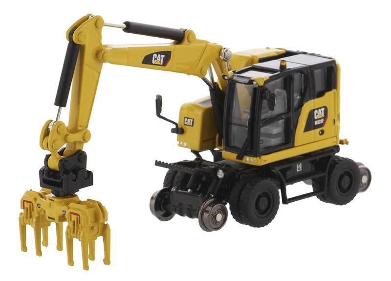 DM CAT 1:87卡特M323F铁路轮式挖掘机模型HO工程车摆件礼品85612