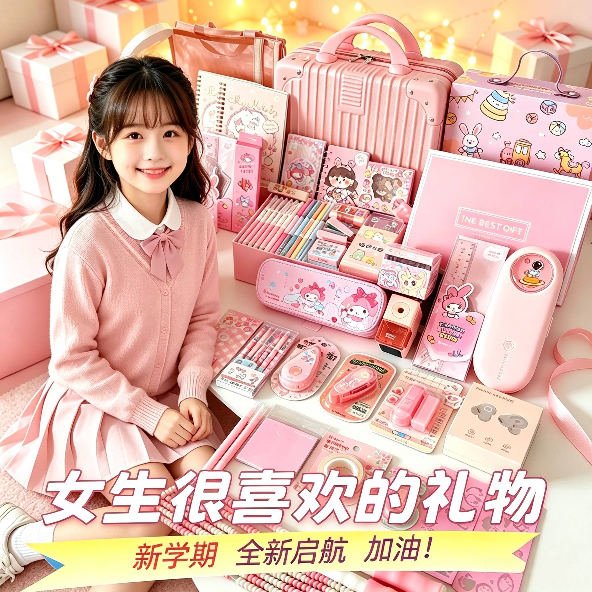 女孩文具套装礼盒开学大礼包一年级儿童学习用品礼物小学生初中生专用实用文具用品生日伴手礼少女心礼品