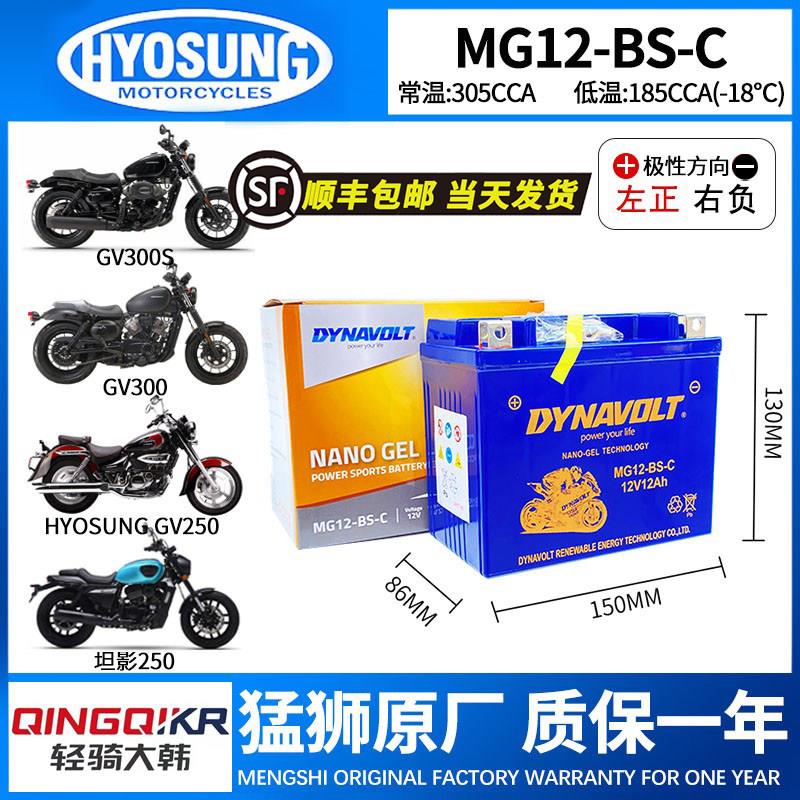 轻骑大韩晓星GV300 GV300S坦影250 GV250 GV650 U侠大脚怪黑7电瓶图片