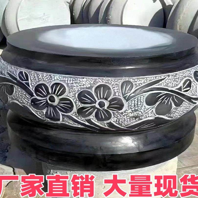 天然青石大理石雕圆球路障廊柱墩石墩子柱墩石空实心柱顶亭柱门墩