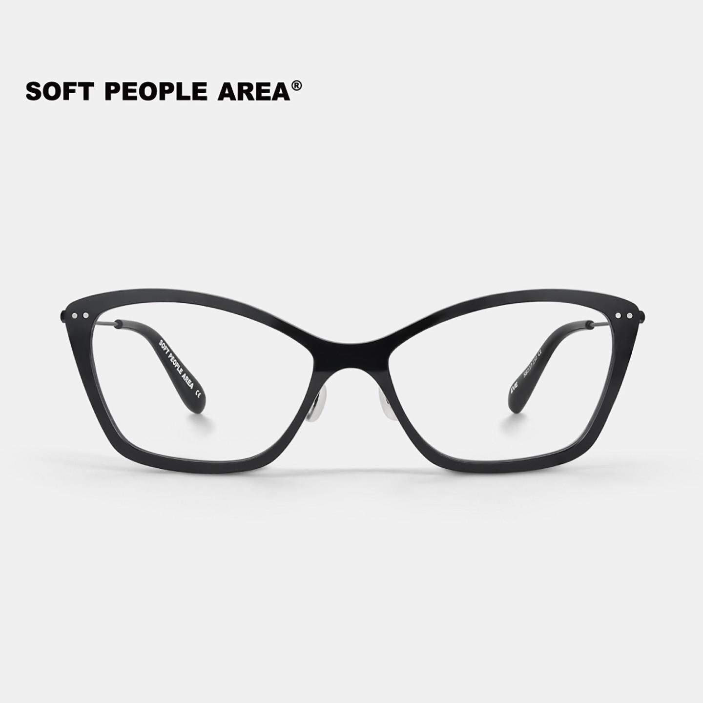 SOFT PEOPLE AREA&mdash;EVE（光学）猫眼板材钛金属超轻镜框眼镜