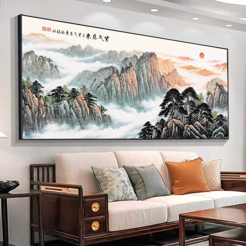 沁园春雪2025新款客厅山水挂画办公室字画沙发背景墙壁装饰风景
