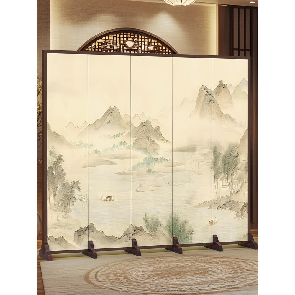 新中式屏风隔断玄关入户正对门餐厅客厅卧室可折叠移动遮挡背景墙